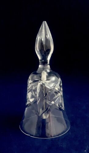 Vintage diamantgeschliffene Bleikristallklar Sammlerstück Dinner Glocke 5,5 Zoll - Bild 1 von 5