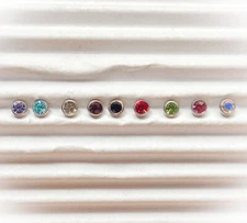 Body Jewelry Replacement Parts - 10pk Steel Internally Threaded 16g CZ Gems