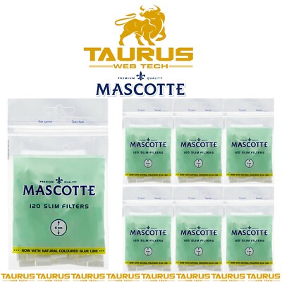 3000x MASCOTTE 6MM SLIM Filter Tips PREMIUM Rolling Smoking UK