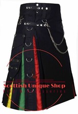 Scottish LGBTQ Pride Hybrid Utility Rainbow KILT 100 Cotton Kilt - Cargo Kilt