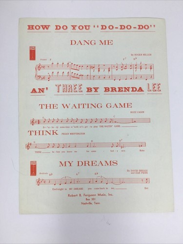 1964 Chug-A-Lug by Roger Miller Sheet Music Smash Records - Picture 5 of 5