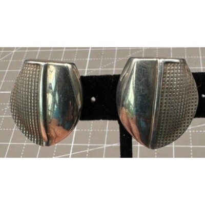 Jane Bohan MCM Sterling Silver Modernistic Split Textured Post Earrings