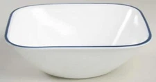 ❤️ 1 Corelle SQUARE LIA / DALENA 22-oz Square SOUP Cereal BOWL Cobalt Blue Rim