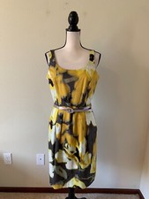 ELIZA J Women Size 12 Multicolor Scoop Neck Sleeveless Fit & Flare Dress