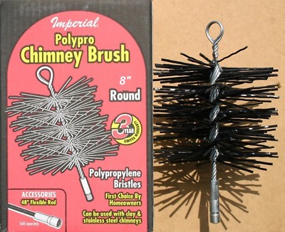 IMPERIAL 8'' Round Poly Chimney Brush Heavy Duty NEW! FREE USA SHIPPING! 