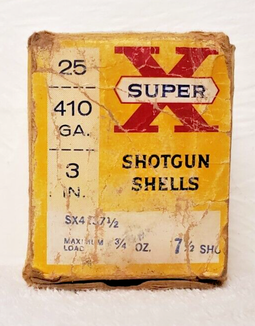 RARE Vintage Western Super X 410 Gauge 7-1/2 Shot Empty Ammo Box