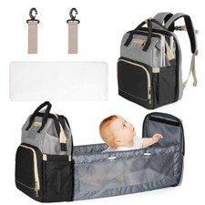 Mum  Cub 3 IN 1 Multifunctional Baby Diaper Bag Backpack Black  Gray