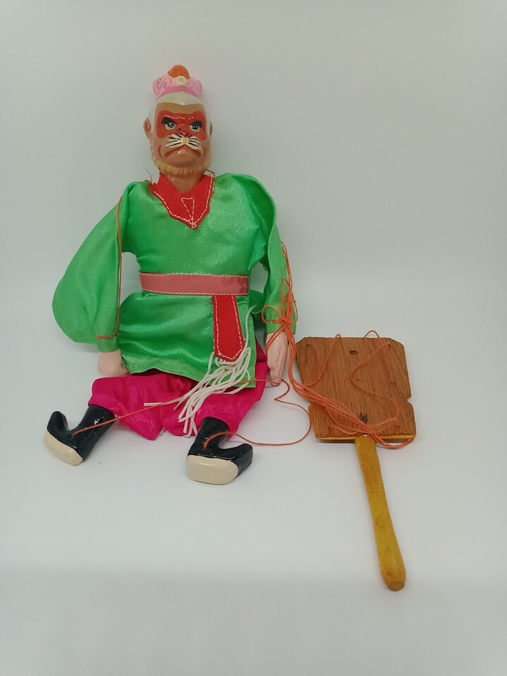 Vintage Chinese Opera Puppet Paddle Board 9 Inch Monkey King