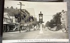 Richfield Springs NY West Main Street Advertising Mobilgas Clock New York RPPC — photo 1