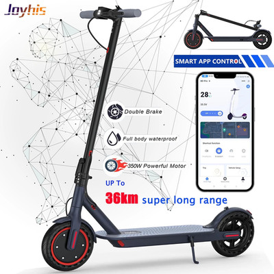 J078L Commuter E-Scooter for Adults, 350W Motor, 19 MPH Max Speed, 8.5'' Anti-Ski