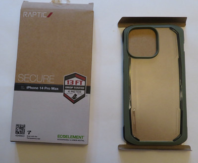 NEW RAPTIC Secure Case for iPhone 14 Pro Max - Clear & Sage Green EcoElement