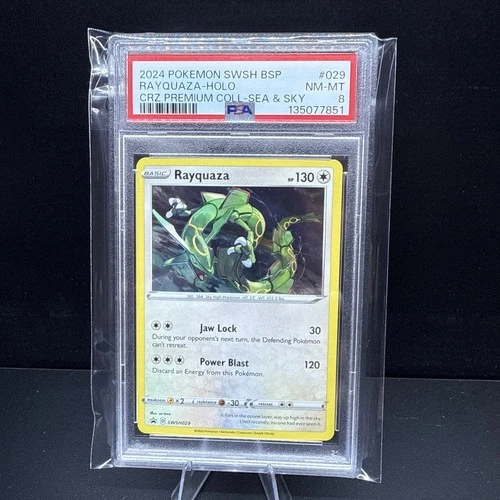 2024 POKEMON SWSH BLACK STAR PROMO #029 RAYQUAZA-HOLO PSA 8