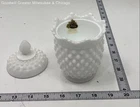 Vintage Fenton White Milk Glass Hobnail Sugar Bowl