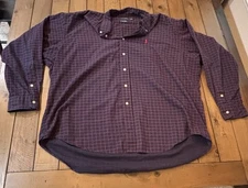 Ralph Lauren Polo Golf Tilden Navy Blue Long Sleeve Button Down Shirt Mens XXL