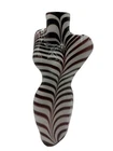 🌟Vintage 17" Murano Style Zebra Stripe Female Torso Art Glass Vase🌟