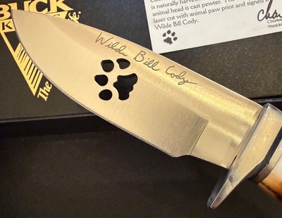 BUCK WILDE BILL CODY STAG 192 COUGAR TRACKS KNIFE NEVER USED IN