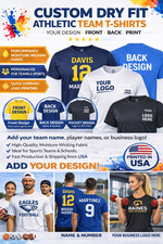 Camiseta Personalizada Dry Fit Unisex Rendimiento Equipo Atlético Logo Estampado S-3XL