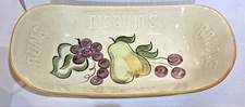 Vintage Los Angeles Potteries USA Yellow French Bread Roll Plate Bowl Tray 1960s