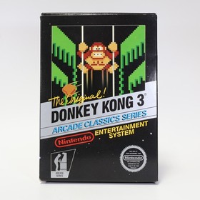 Donkey Kong 3 5 Screw Hangtab (NES) CIB - Authentic Good Condition