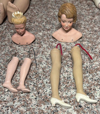 2  Gertrude Florian Bisque Doll Heads Parts