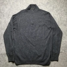 NativeWorld Sweater Mens Large Gray Half Zip Merino Possum Silk Made New Zealand