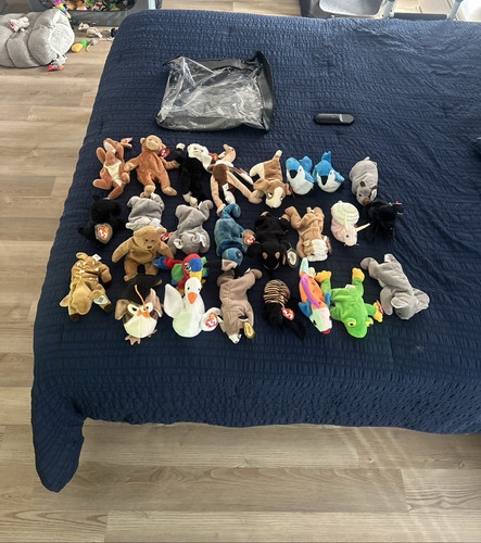Ty Teenie Beanie Babies Assorted Mini Plush Animal Lot w/ Heart Tags, 1999
