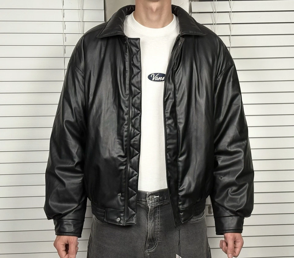 Zara Cropped Bomber Jacket Black Men's Size L - Image 2 of 4