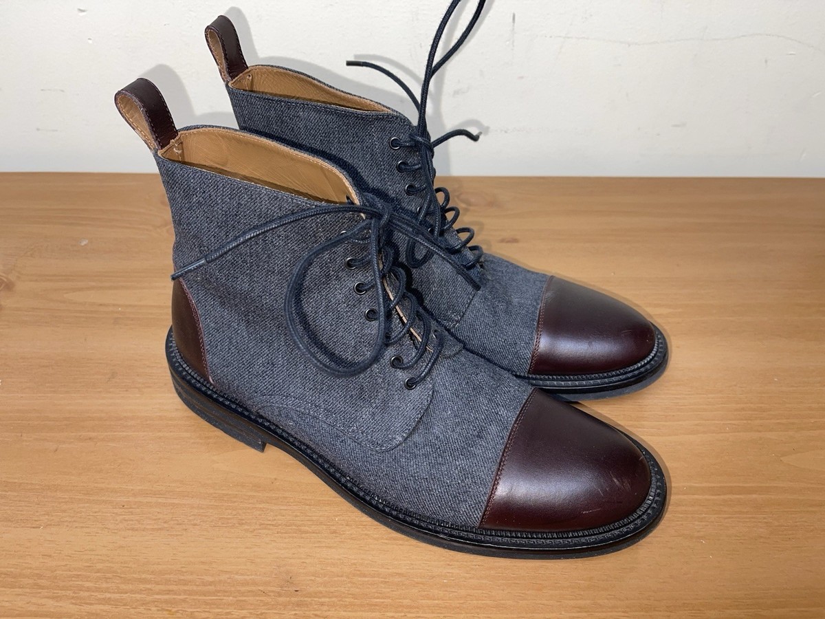 TAFT Jack EU 46 US 12 - 13 Gray Oxblood Cap Toe Handmade Boots Quiet Luxury Taft Men main image 2