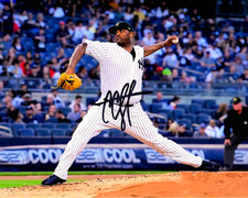 CARSTEN CHARLES SABATHIA SIGNED REPRINT AUTOGRAPH PITCHER NY 8