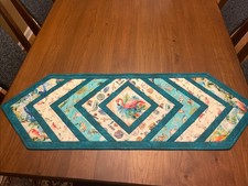 New Handmade Amish Quilted Table Runner~Flami...