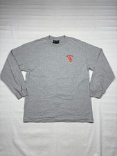 Camisa de manga larga USC Trojans para hombre L Team Trojan bordado logotipo gris jaspeado