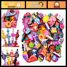 100PCS Mixed Silicone Focal Beads for DIY Crafts, Pens, Bracelets, Keychains, Gi