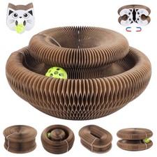 Magic Organ Cat Scratcher Toy,Accordion Scratching Board with Ball,...