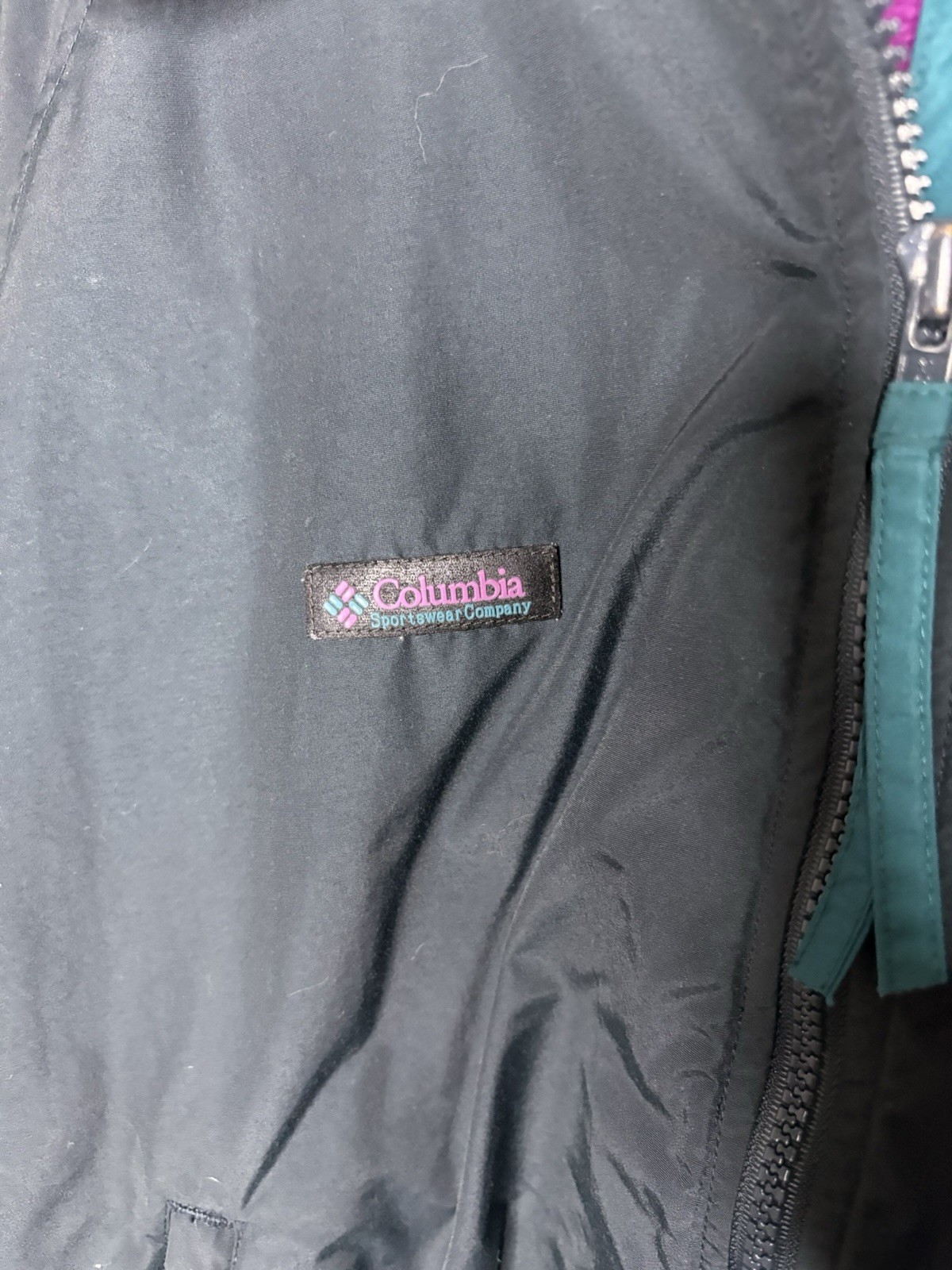 Columbia Vintage Jacket Black Purple with Fleece Collar Women's Regular Medium thumbnail 2