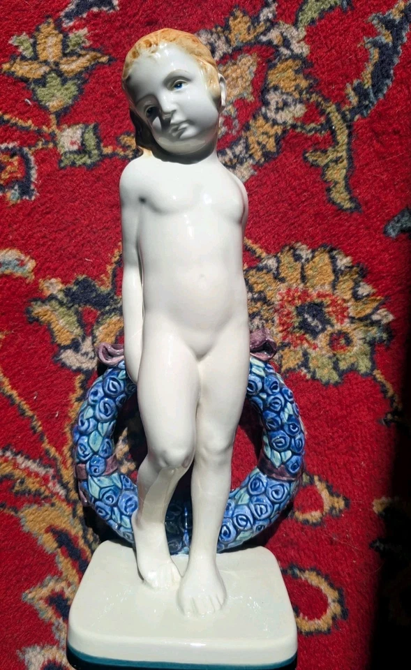 Porcelaine FRAUREUTH Saxe - Jeune Fille à la Couronne de Fleurs - Art Déco - Photo 3/4