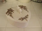 Vintage Westmoreland Milk Glass Heart Shaped Dish With Lid Hand Painted Roses