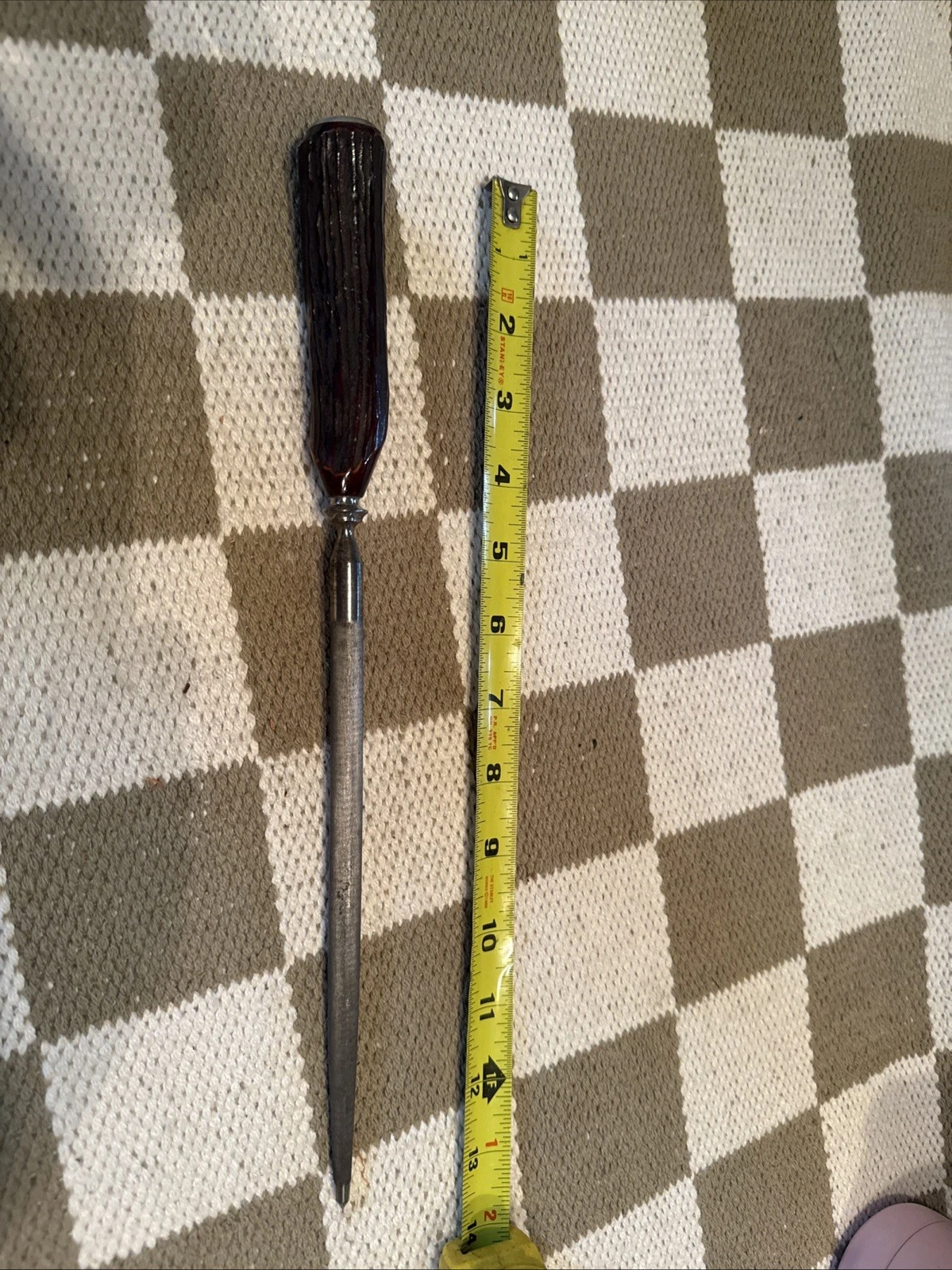 Vintage Antler Handle Knife Sharpener 13 Inches Long