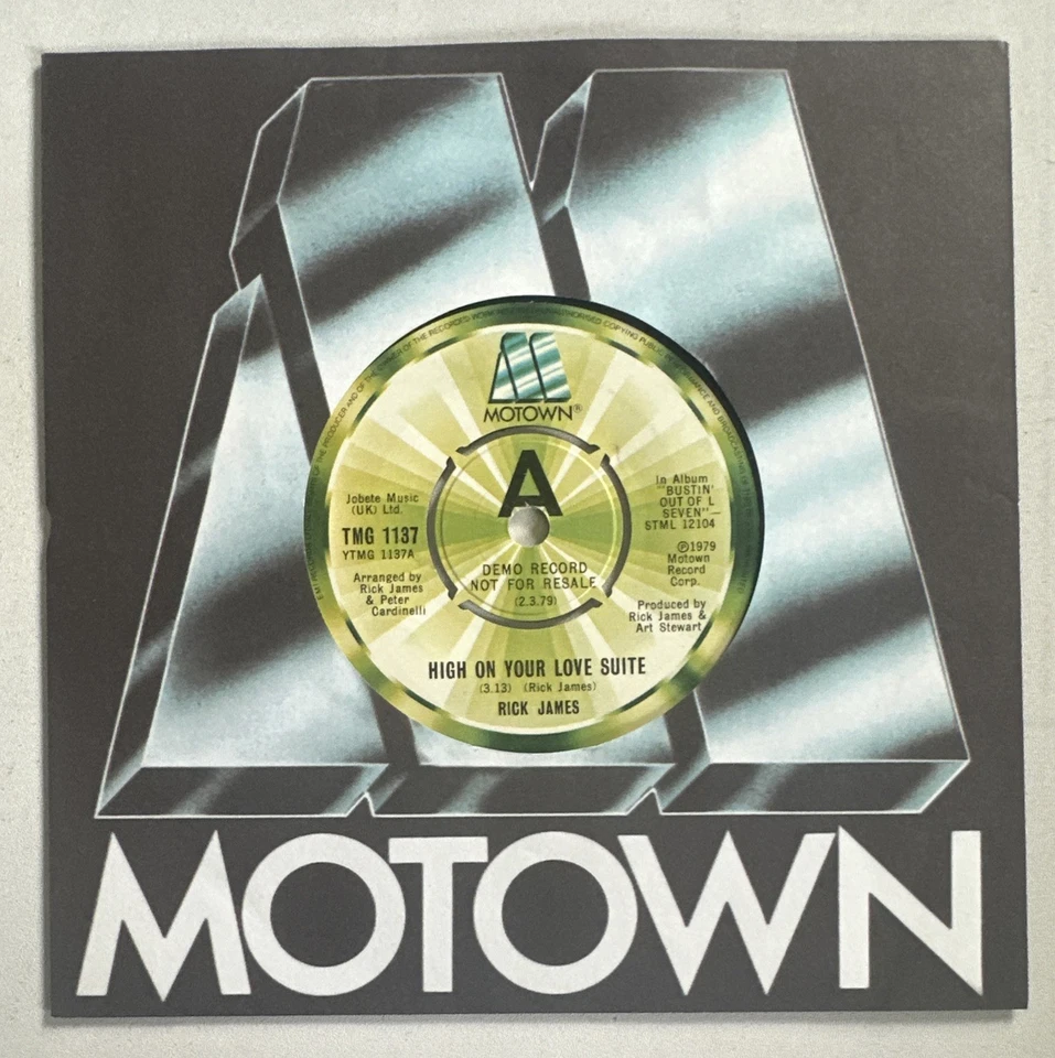 Rick James ~ Demo ~ High On Your Love Suite 7” Motown Vinyl Record EX / M - Image 2 of 4