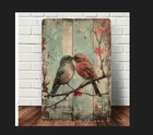 Victorian Wall Decor French Country Vintage Love Bird Spring Metal Tin Sign 8x12