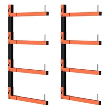 Lumber Wood Storage Rack For Wood Workers - Holds 520lbs - 4 Levels - 2 Brackets