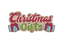 PREMADE SCRAPBOOK-PAPER PIECING-TITLE-DIE CUT-INKED-VINTAGE-CHRISTMAS GIFTS