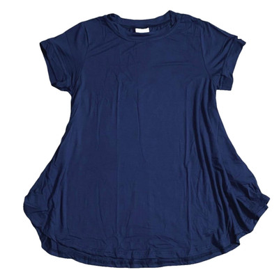 LuLaRoe Womens Top Size 3XL Erika Short Sleeve Solid Navy Blue Jersey 3X XXL NWT