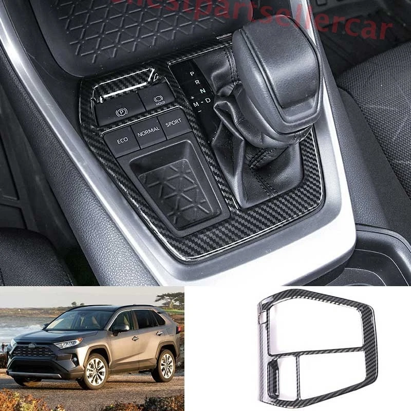 For Toyota RAV4 19-24 Carbon Fiber Center Console Gear Shift Frame Trim 1PCS