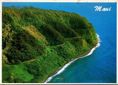 Hana Maui Hawaii HI Scenic Road High Cliffs Coastline 1980s Postcard