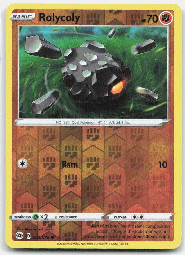 Pokemon TCG Rolycoly 31/73 Champion's Path Reverse Holo NM