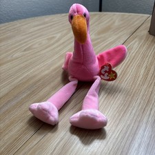 VINTAGE Ty Beanie Babies Pinky the Flamingo Plush Feb 13 1995 NEW WITH TAGS