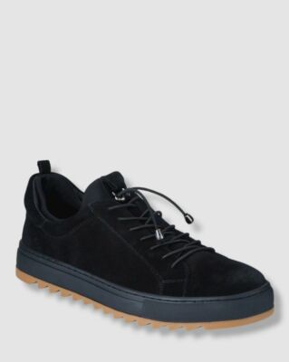 $150 Jachs NY Men's Black Rick Drawstring Suede Sneakers Shoes US 9.5