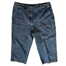 VTG y2k denim Capri pants jones New York cotton women 16 waist 35  blue jeans