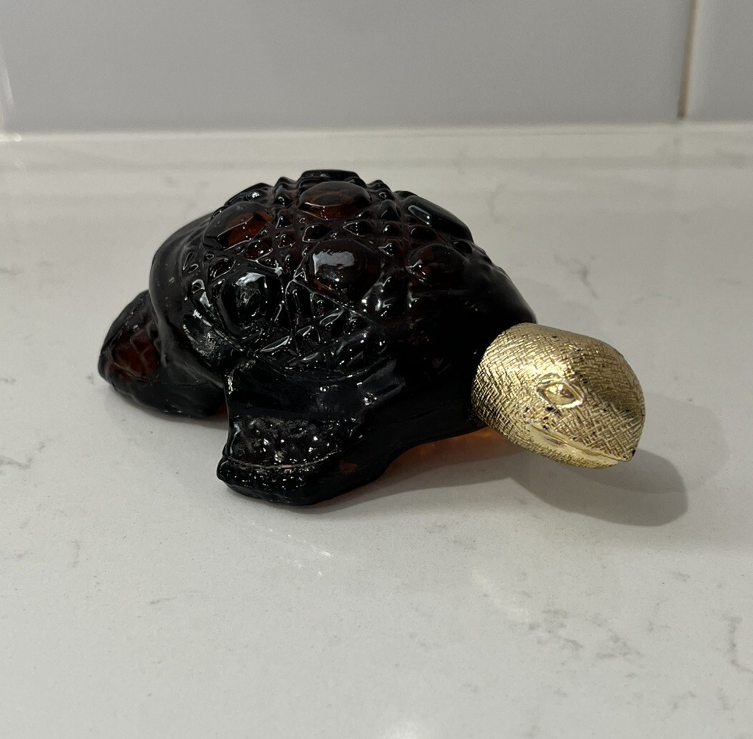 Vintage Avon Treasure Turtle Full 1oz Bird Of Paradise Cologne Bottle