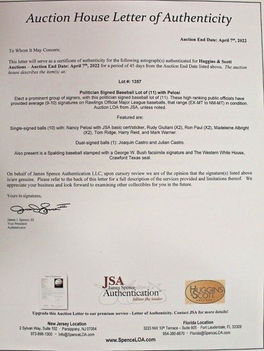 Julian Castro & Joaquin Castro Texas Democrats Signed Autographed Baseball JSA - Picture 6 of 7